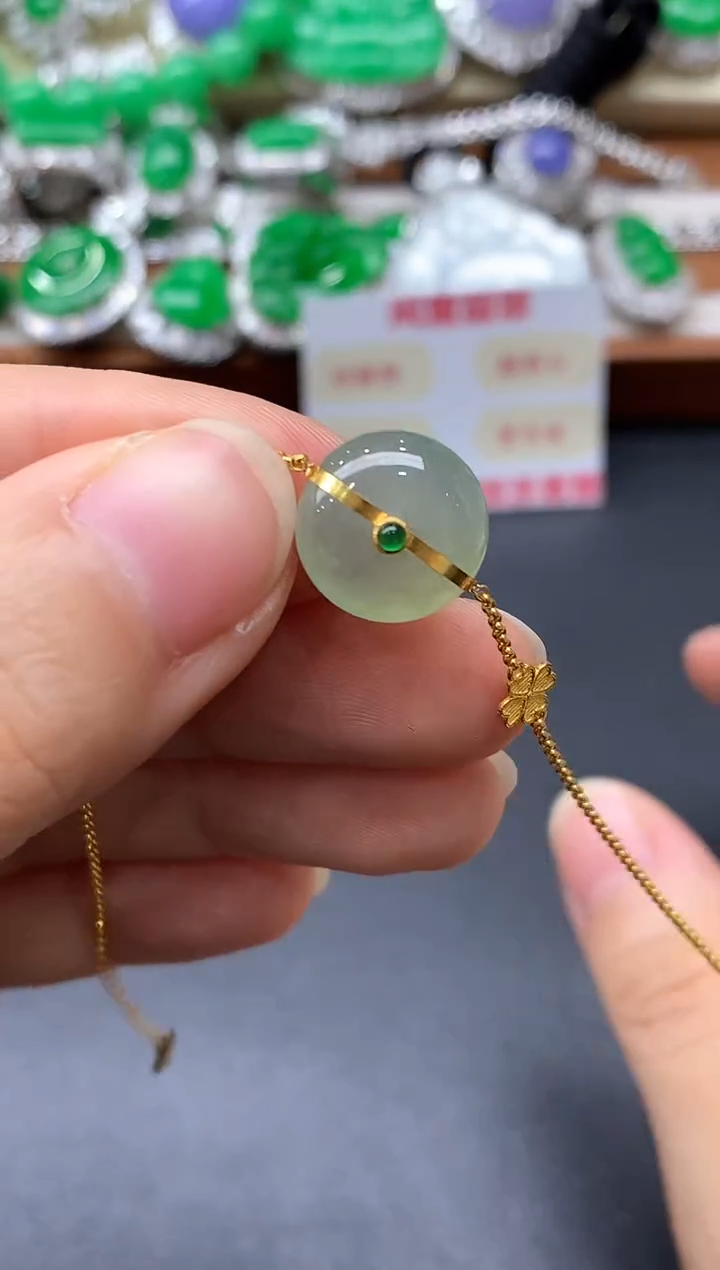 18K金镶嵌手链翡翠311-中国好珍宝
