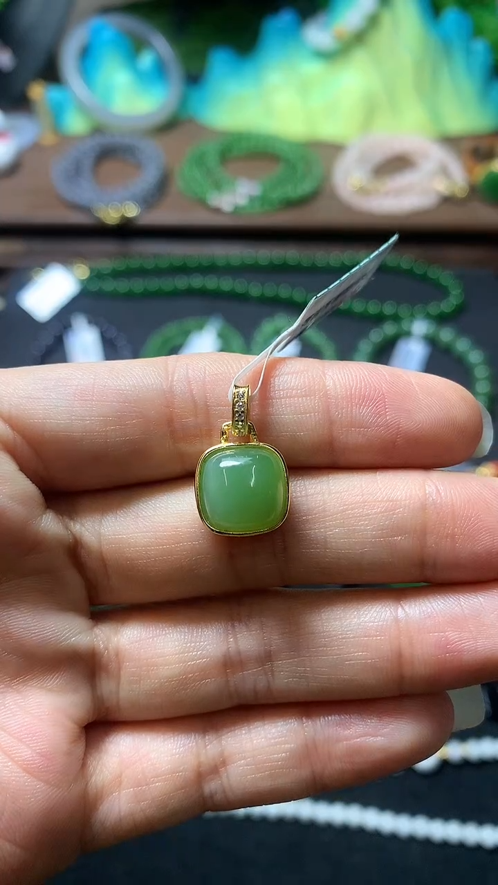 【闪购商品】和田玉颈饰银S925镶嵌11