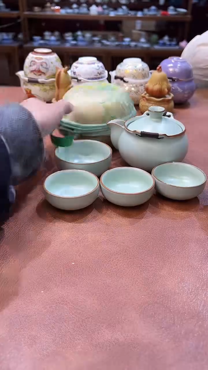 真的很便宜会开片的旅行茶具