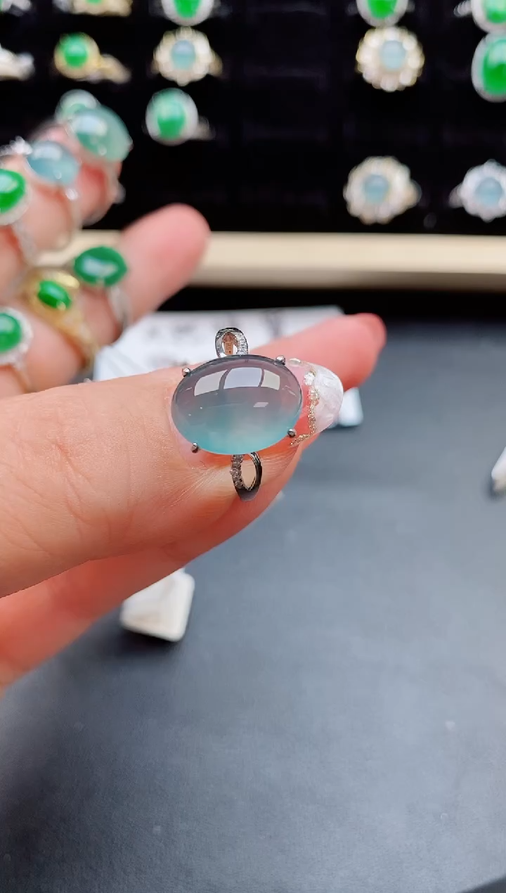 【闪购商品】翡翠戒指银S925镶嵌11111