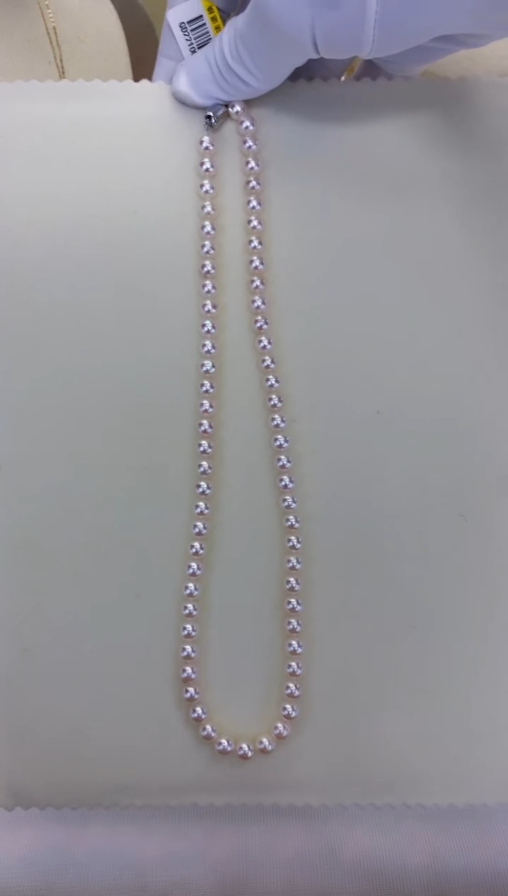 银S925镶嵌DA海水珍珠 GD221 6-7 akoya串链