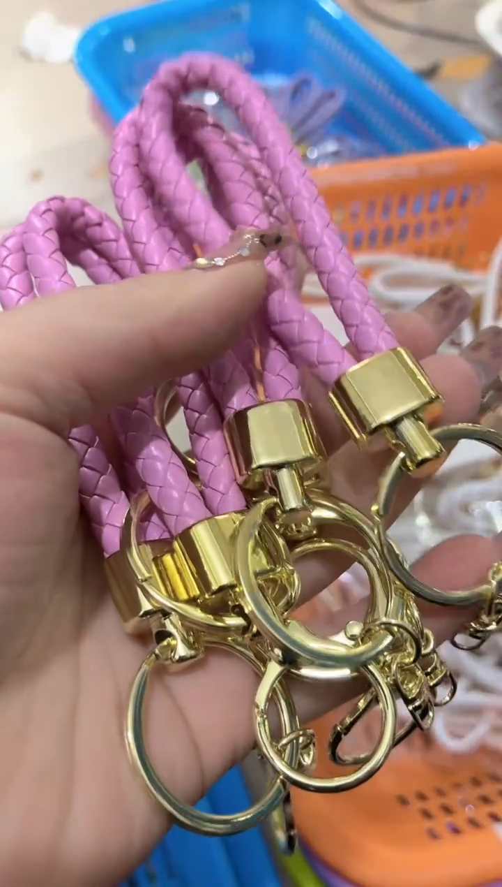 玻璃19123---皮绳粉色10个装