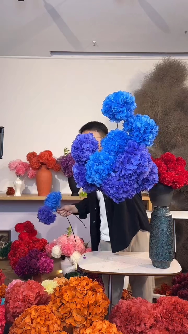 漂色永生大叶绣球花球10枝—天空蓝4/湖蓝6