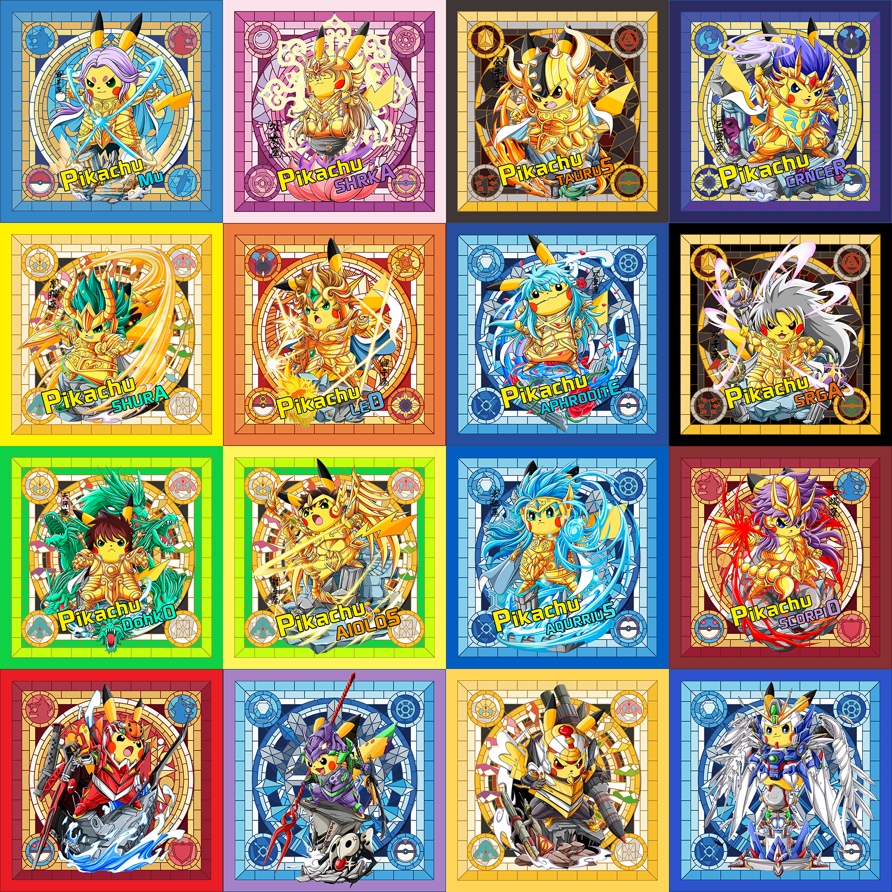 宝可梦潮玩艺术版画冰箱贴（内芯版画可拆）10*10