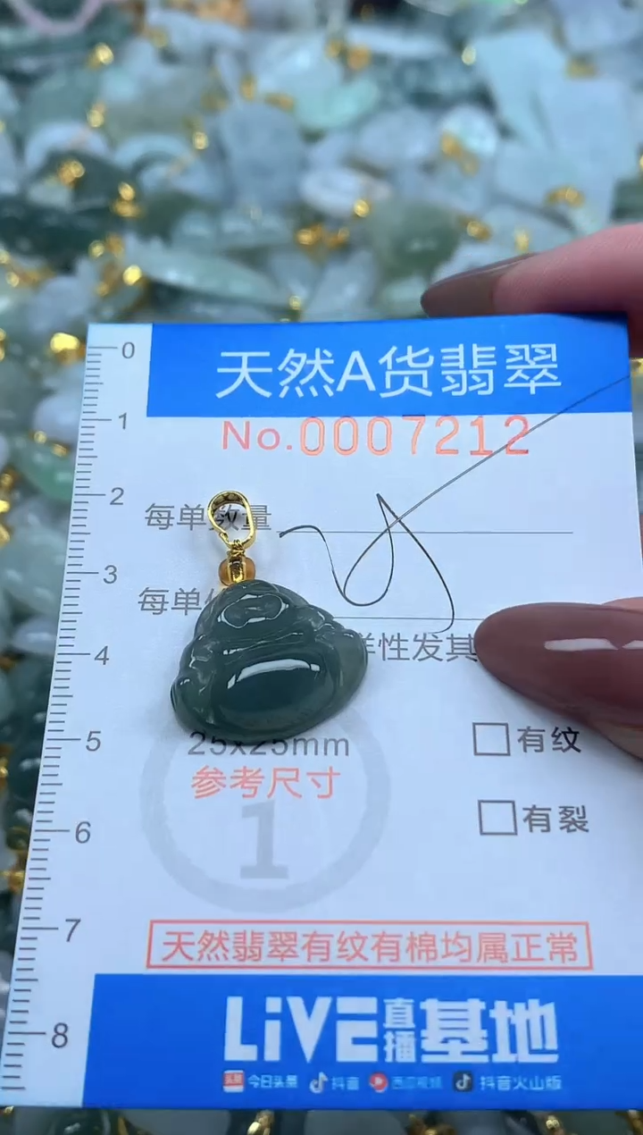 颈饰未镶嵌翡翠净货挂件-7212