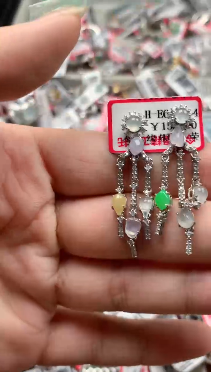 银S925镶嵌戒指翡翠天然A货缅甸翡翠