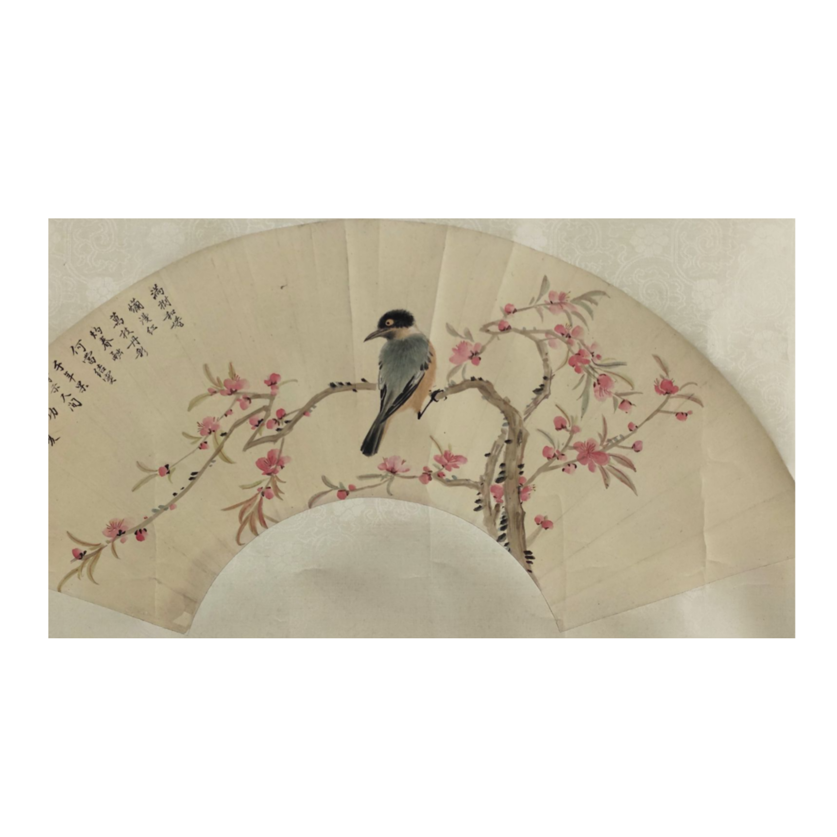 LOT.477 《花鸟扇面》16*51cm 纸本设色镜片