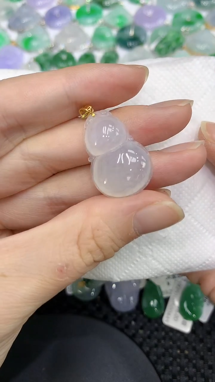 颈饰18K金镶嵌翡翠a货支持复检百元以上9元证书费自理