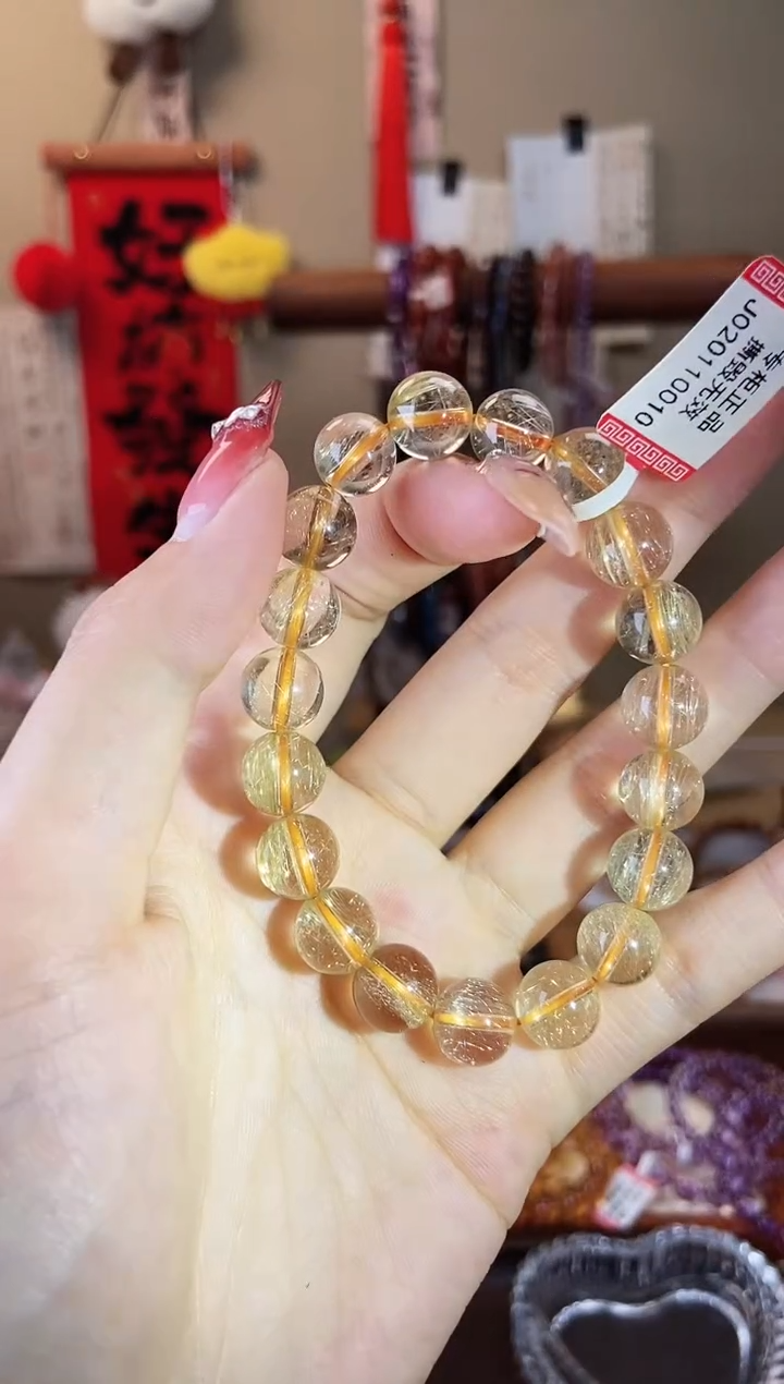 【闪购商品】水晶手串未镶嵌10mm金发晶