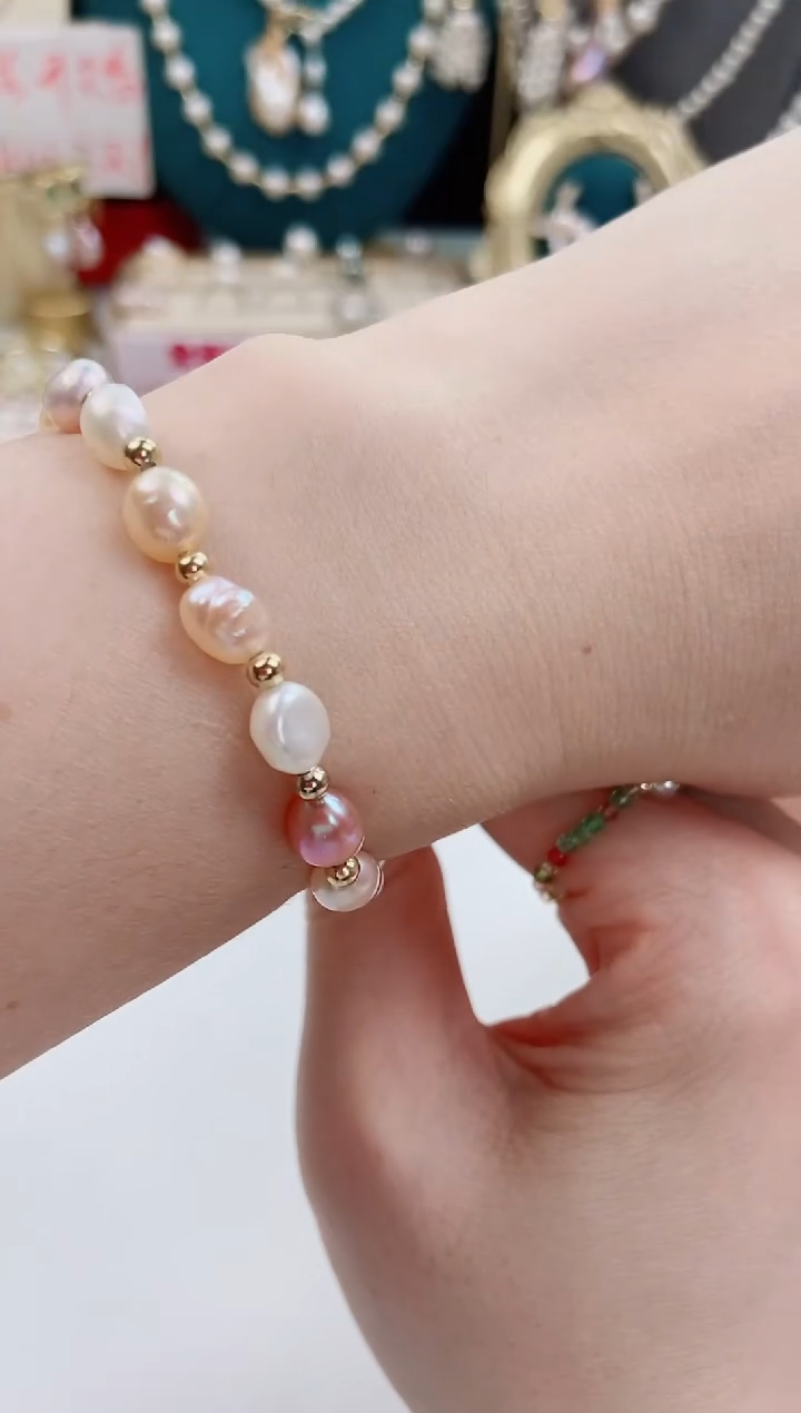 未镶嵌淡水珍珠手链手链