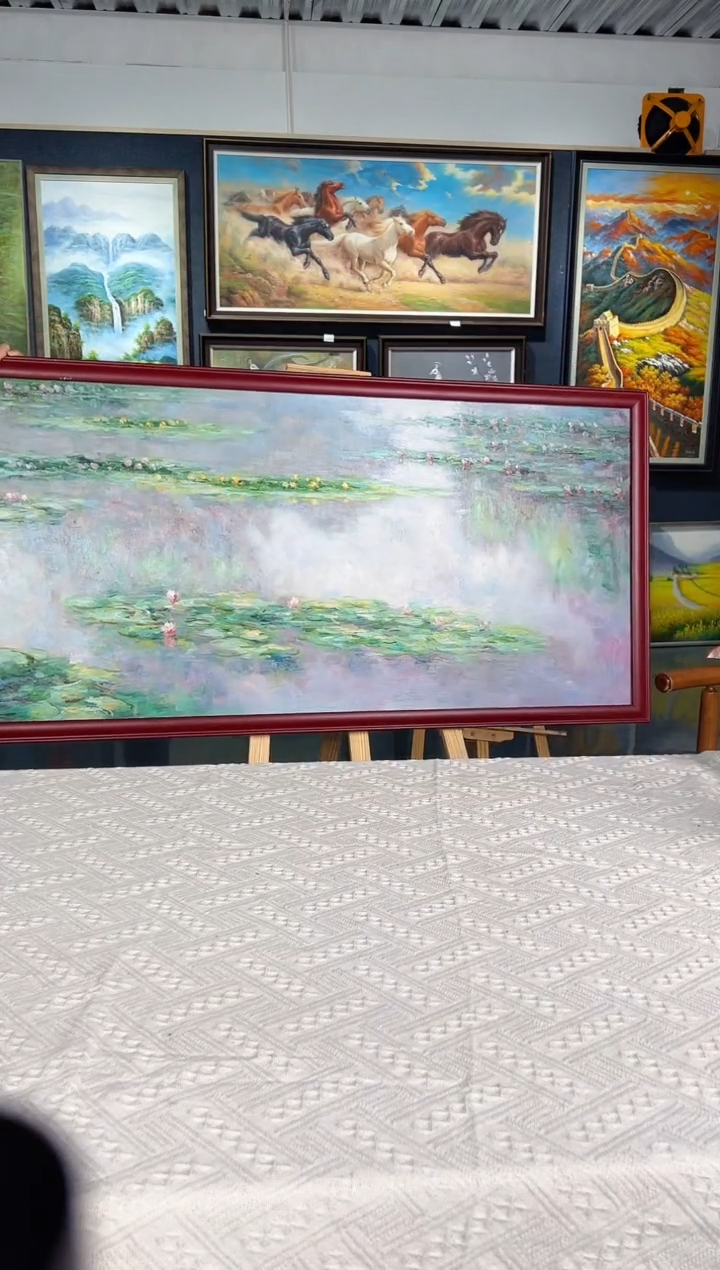 【闪购商品】油画63号 50*160 睡莲-手绘油画