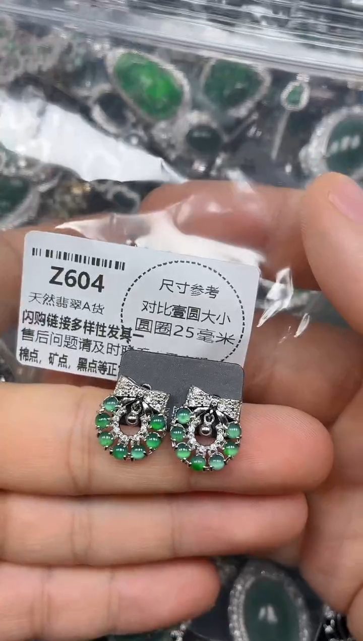 颈饰未镶嵌翡翠Z604耳钉