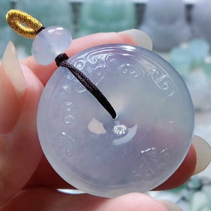 天然翡翠A货仿古平安扣