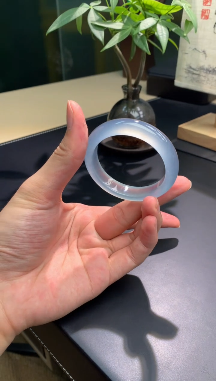 未镶嵌手镯翡翠【俊龙翡翠】天然缅A翡翠手镯52.2-12.3-9.2正