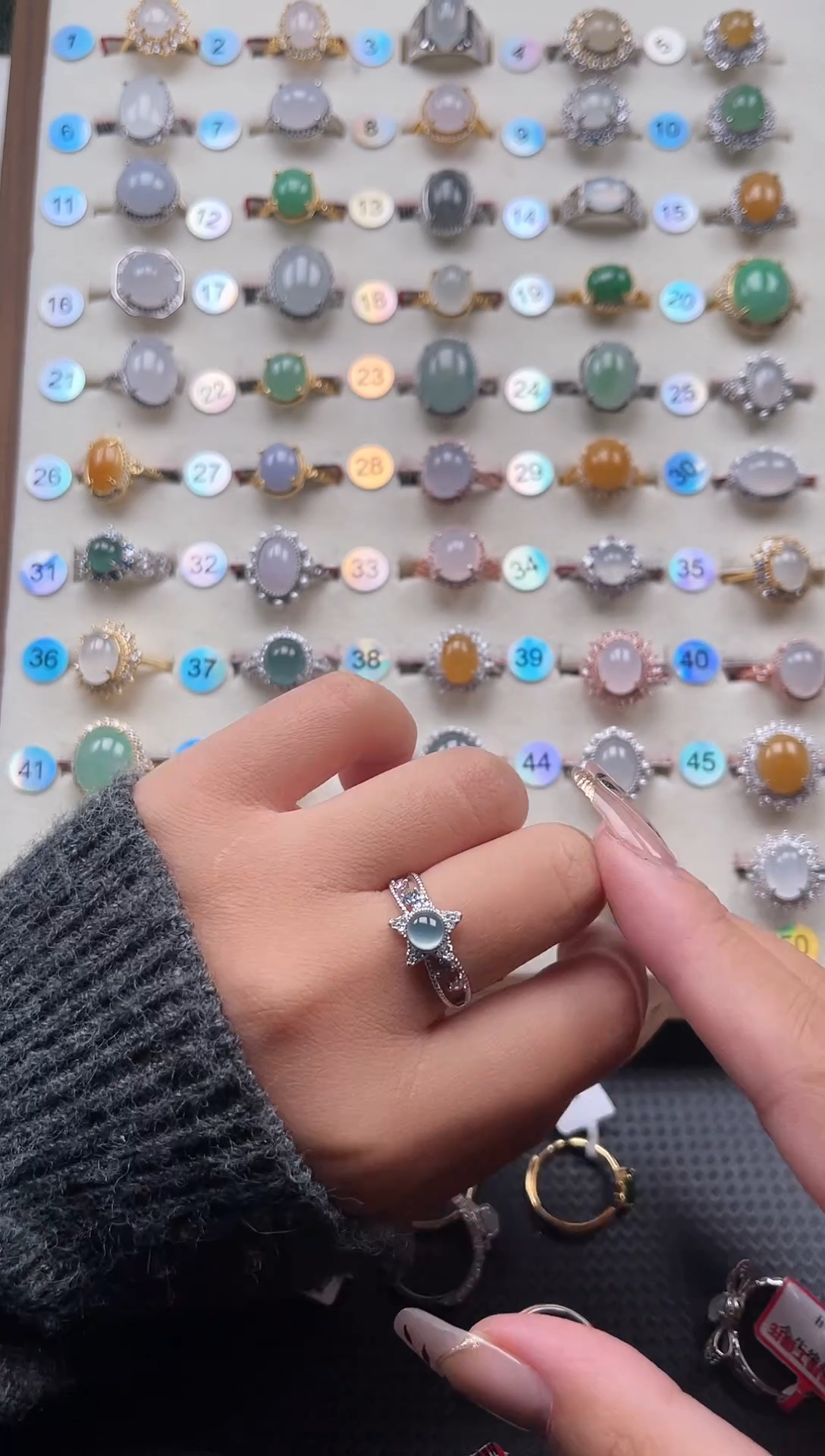 【闪购商品】翡翠戒指银S925镶嵌天然A货翡翠戒指