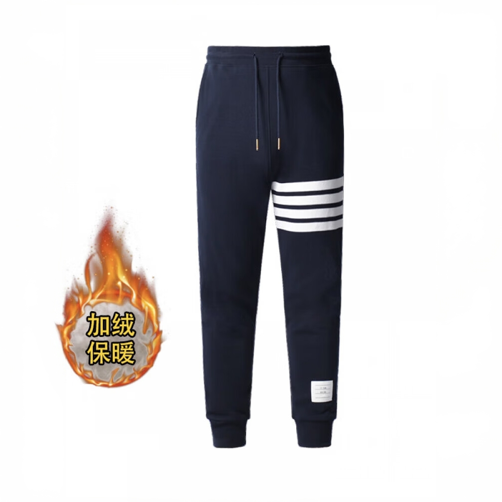 TB【官方正品】汤姆布郎/THOM四道杠加绒卫裤男女束脚纯棉中腰长裤