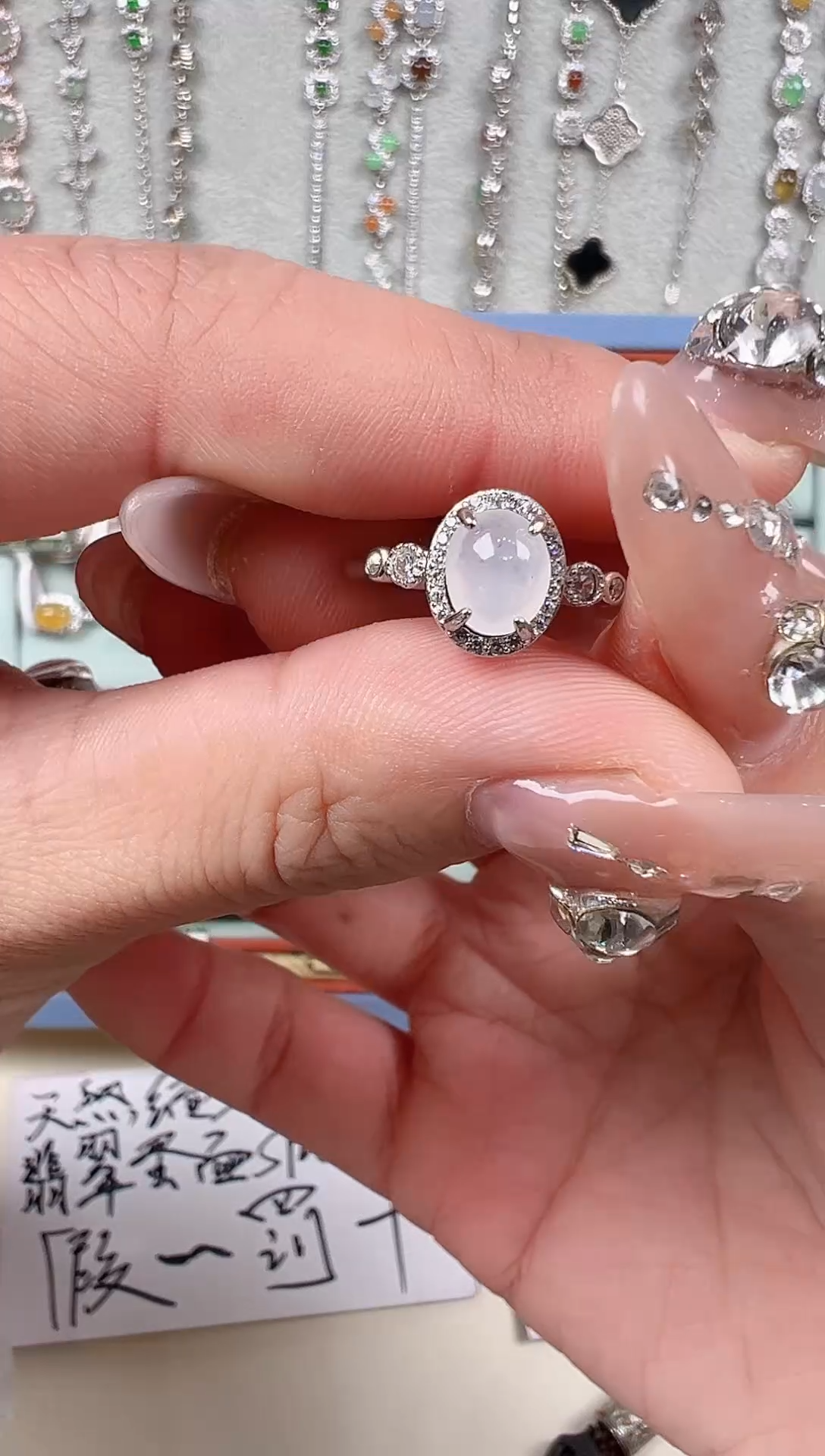 【闪购商品】翡翠戒指银S925镀金镶嵌天然缅料保a保真保天然