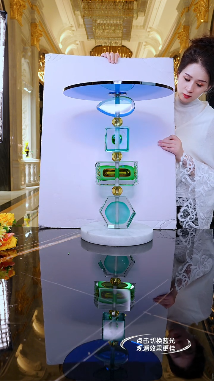 摆件乐*呵琉璃艺术边几L18