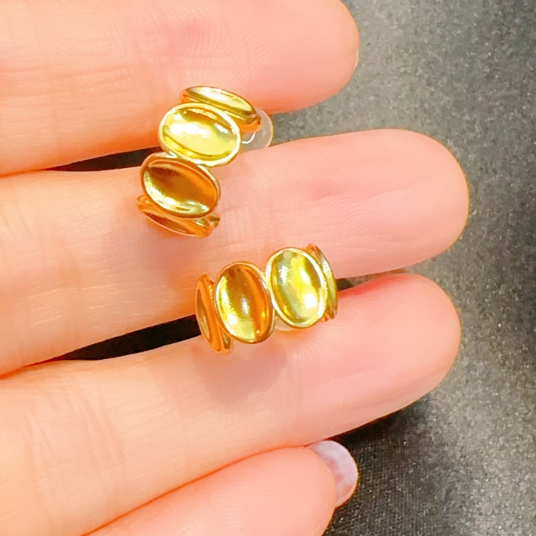 合金耳饰 凹凸晶面耳饰