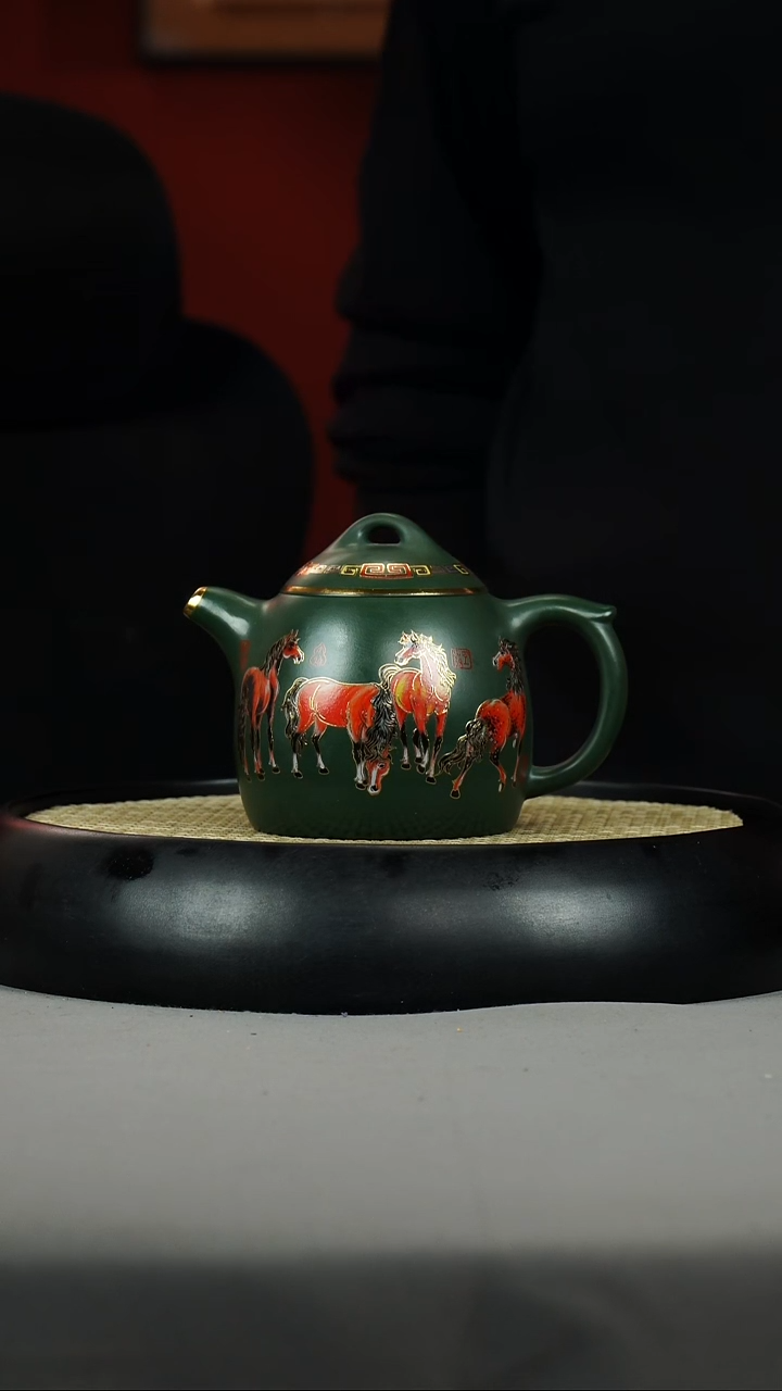 秦权 绿泥 八骏 