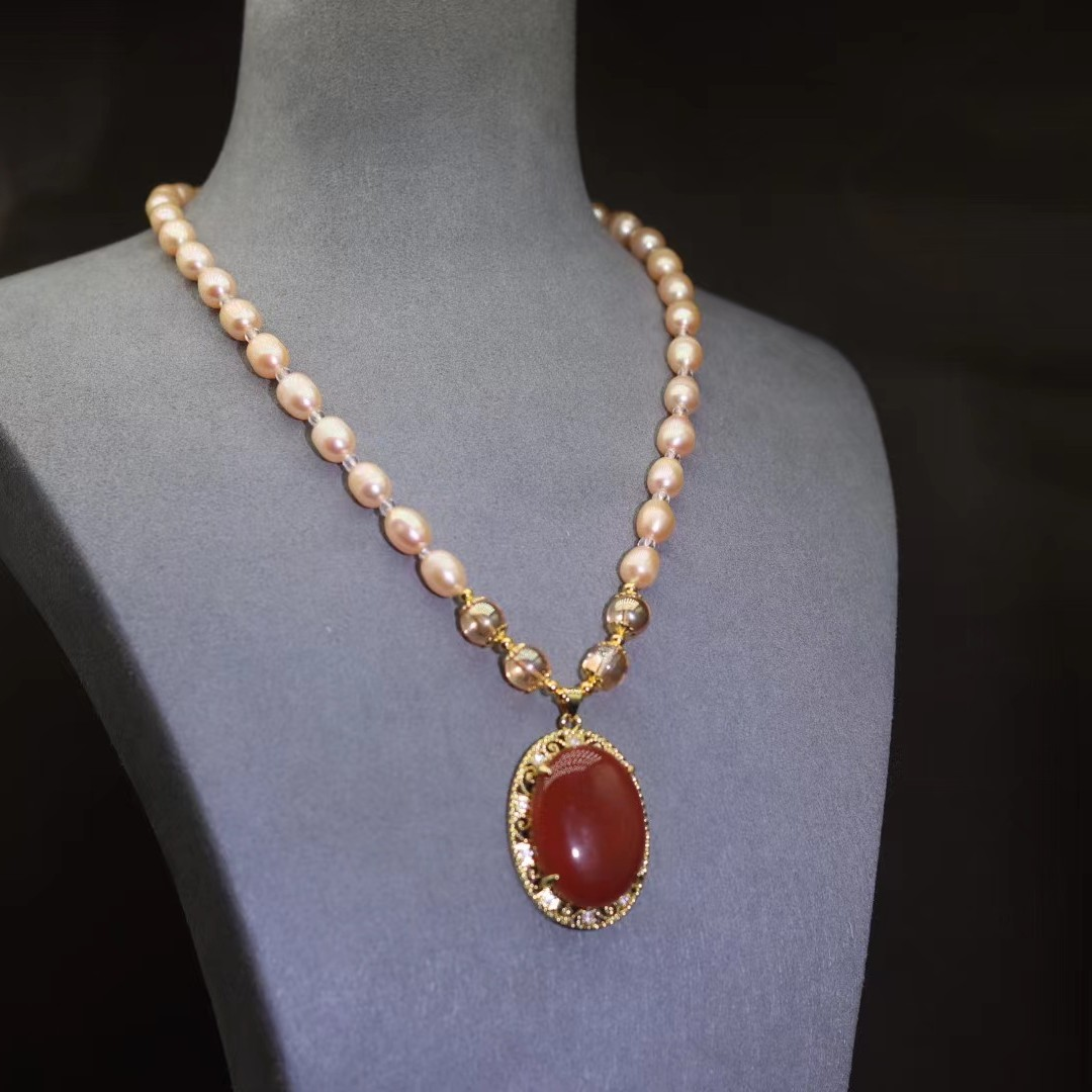 合金项链 【临时链接】鸿运当头红金桔色项链