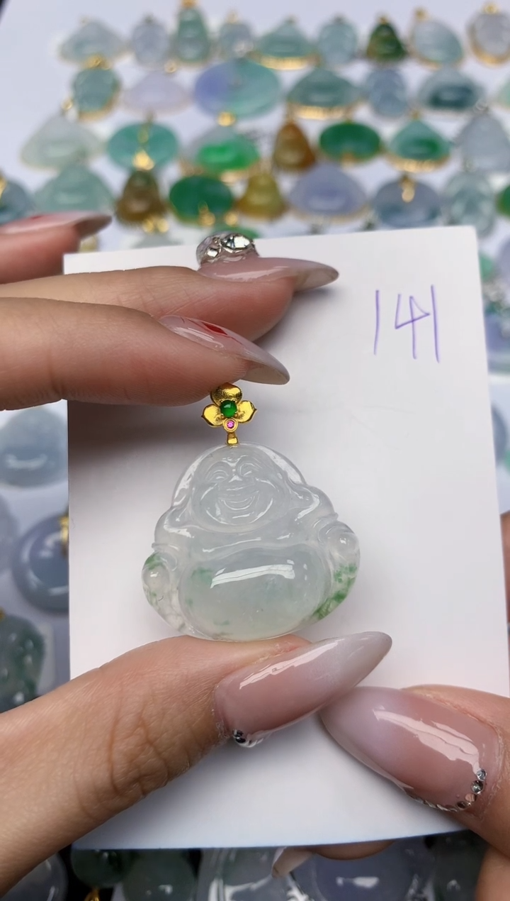 【闪购商品】翡翠颈饰18K金镶嵌 天然翡翠A货