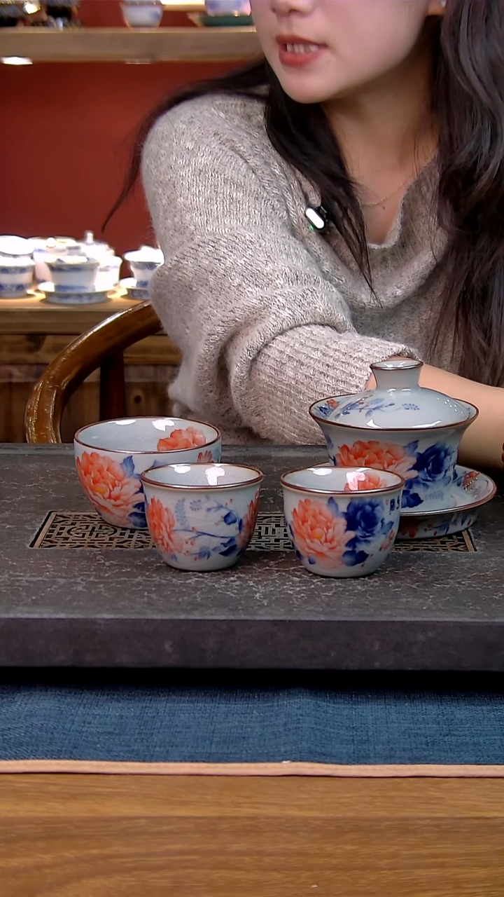 简装家用款4件套 老陶泥开片纹陶瓷茶具