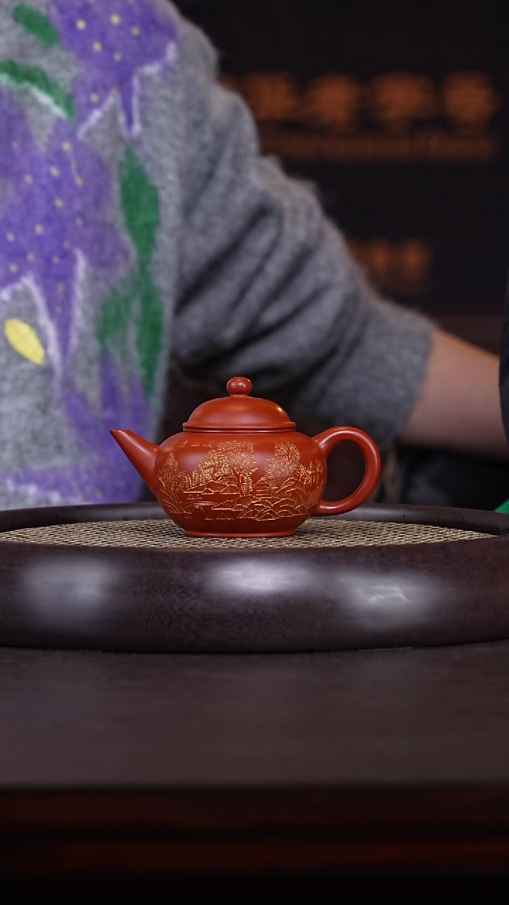 【闪购商品】紫砂茶壶马晨4-37 雪花朱泥水平200c