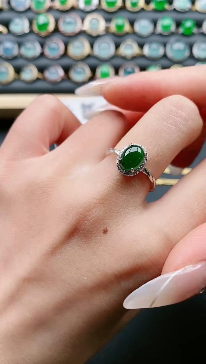 【闪购商品】翡翠戒指银S925镶嵌1111111