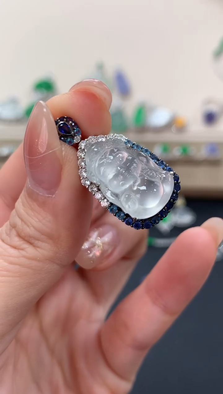 翡翠18K金镶嵌吊坠(不含链)宝宝佛23800