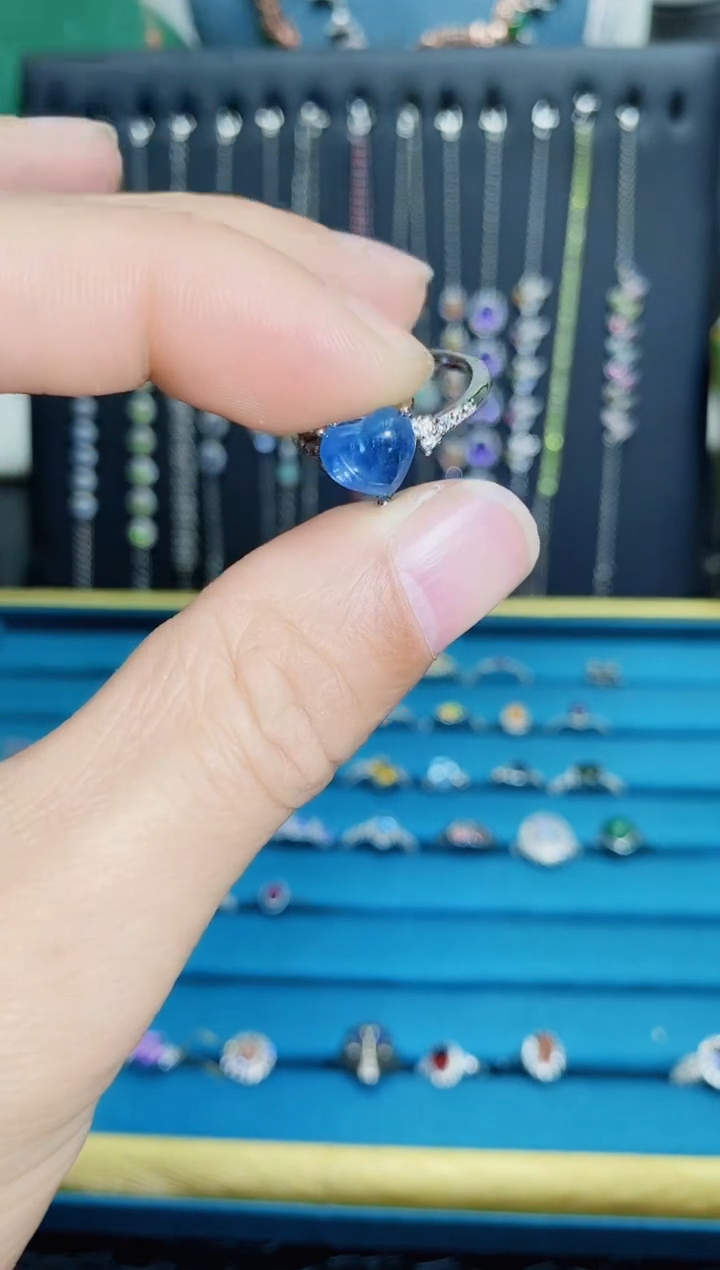 【闪购商品】海蓝宝石戒圈银S925镶嵌11211