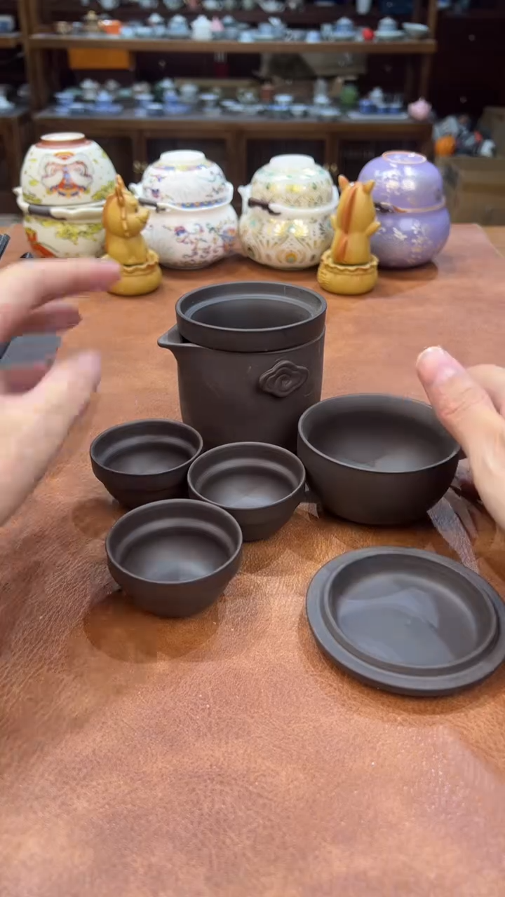 真的很便宜会开片的旅行茶具