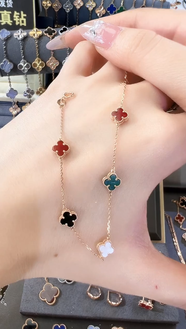 【闪购商品】玛瑙/玉髓手链18K金镶嵌18K彩色手链