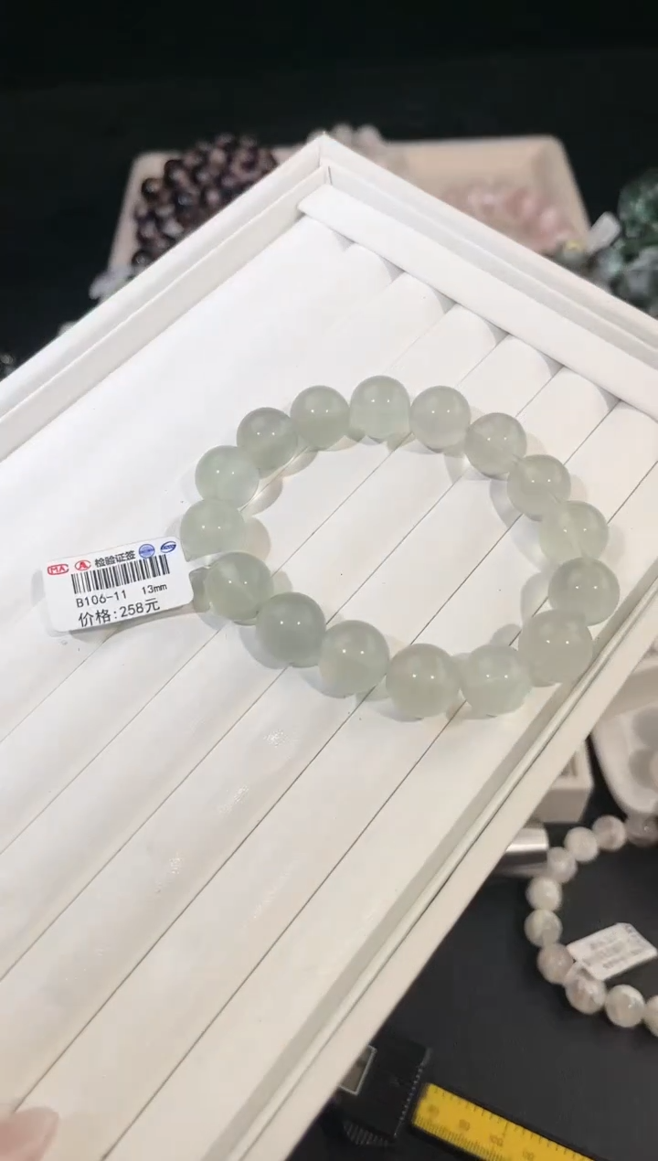手链未镶嵌萤石多样性发一Q123奶绿13mm