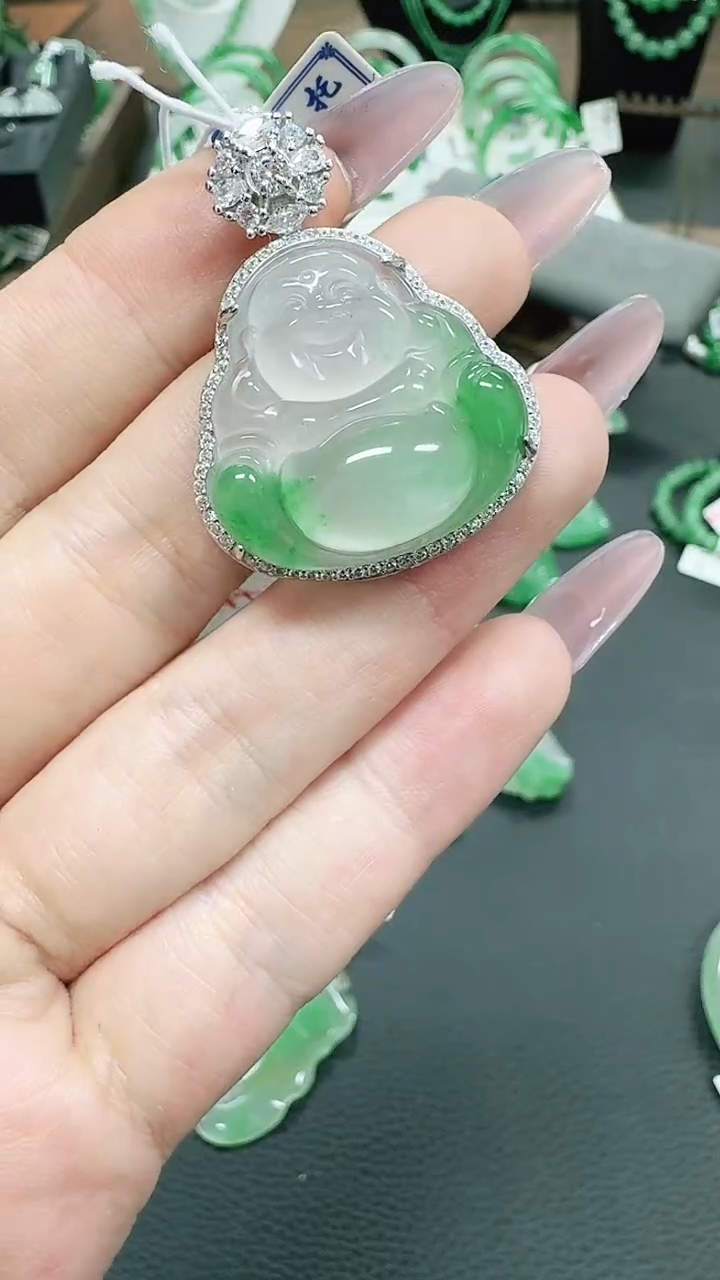 未镶嵌1石英质玉（非洲翠）/0964