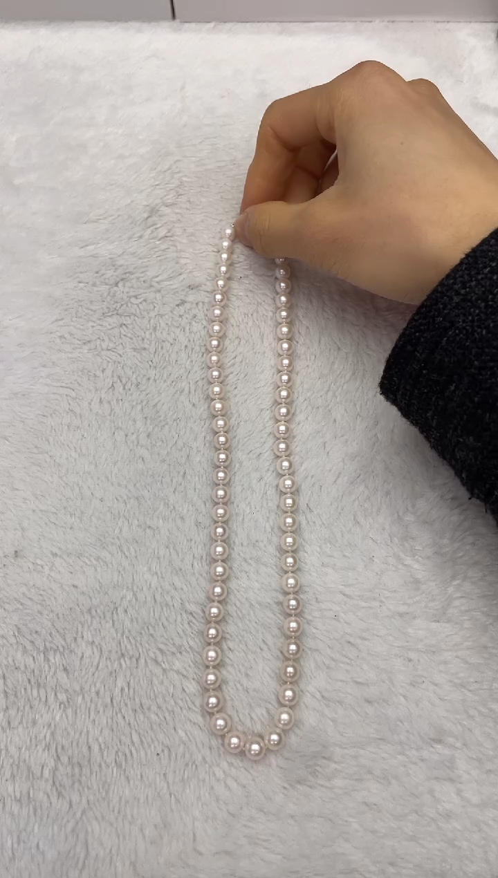 【闪购商品】海水珍珠项链银S925镶嵌AK6.5-7mm（多样性发一）