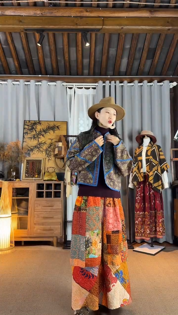 ?*?设计师款沙漠玫瑰褴褛短外套