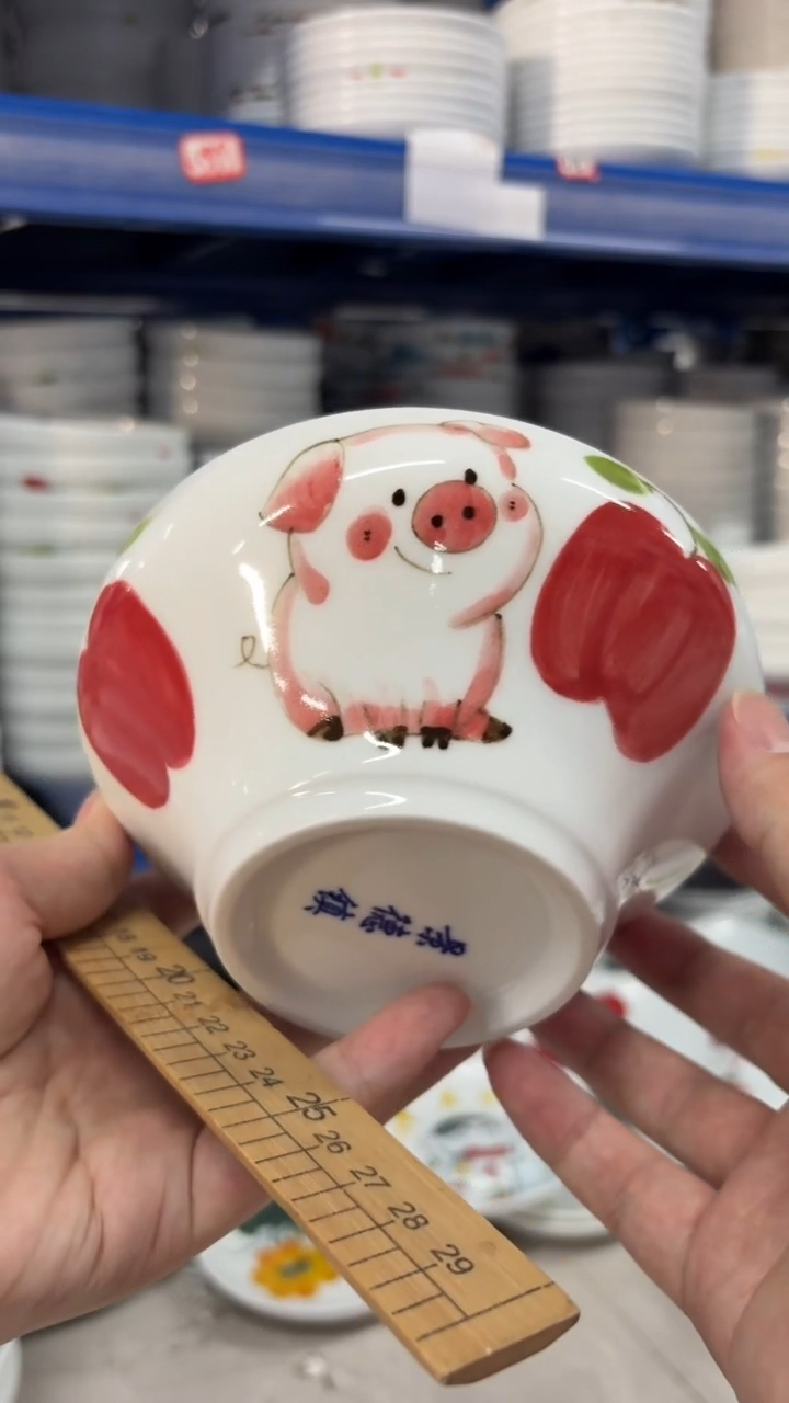瓷片景德镇高温陶瓷食品级手绘釉中彩-葫芦碗