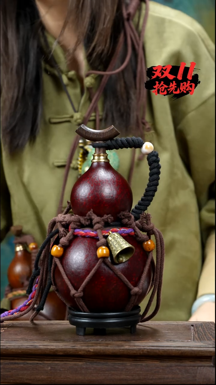 YX073复古网兜款天然酒葫芦