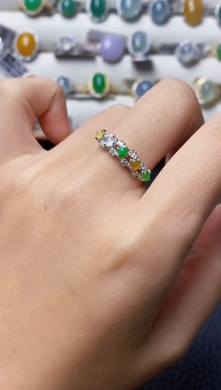 银S925镶嵌戒指翡翠2370