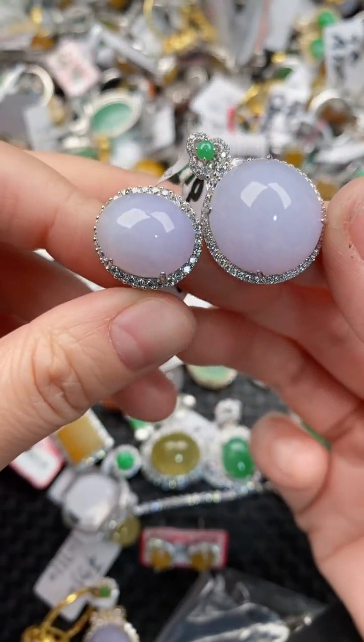 银S925镶嵌戒指翡翠999              7