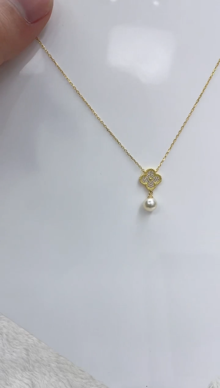 【闪购商品】海水珍珠颈饰银S925镶嵌海水珍珠项链