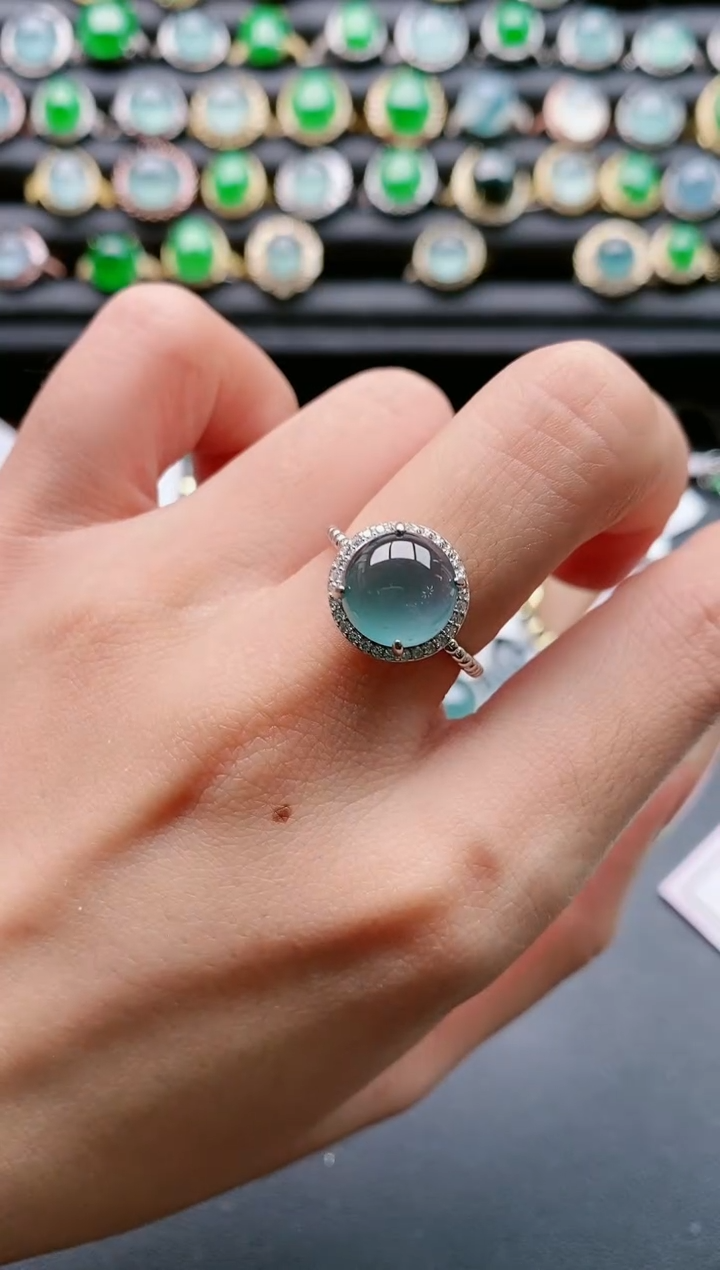 【闪购商品】翡翠戒指银S925镶嵌1111111