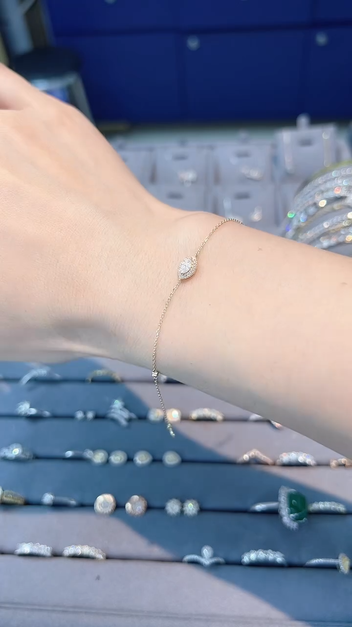 【闪购商品】钻石·18K金镶嵌马眼手链