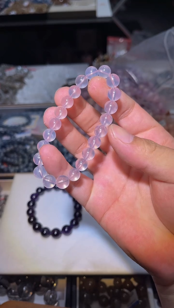 未镶嵌手链水晶L02-粉晶单圈多样性发其一