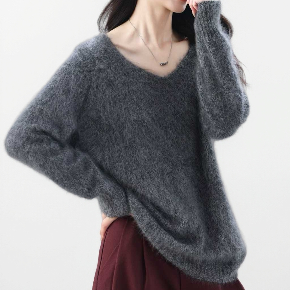 26 新款针织衫V领圆领套头宽松慵懒针织时尚百搭上衣毛衣秋冬毛衫