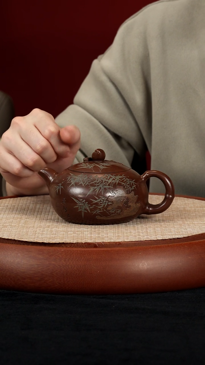 【k027】竹节圣桃宜兴紫砂ZCP