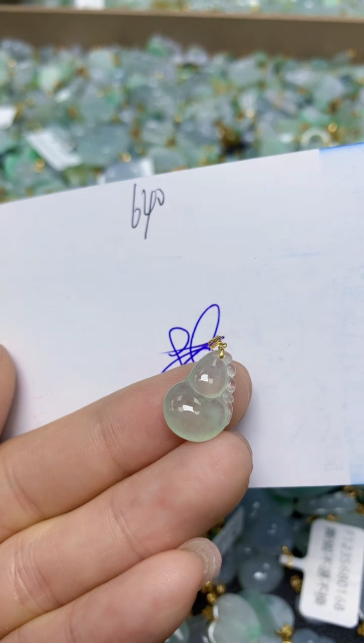 【闪购商品】翡翠挂件18K金镶嵌 天然翡翠A货