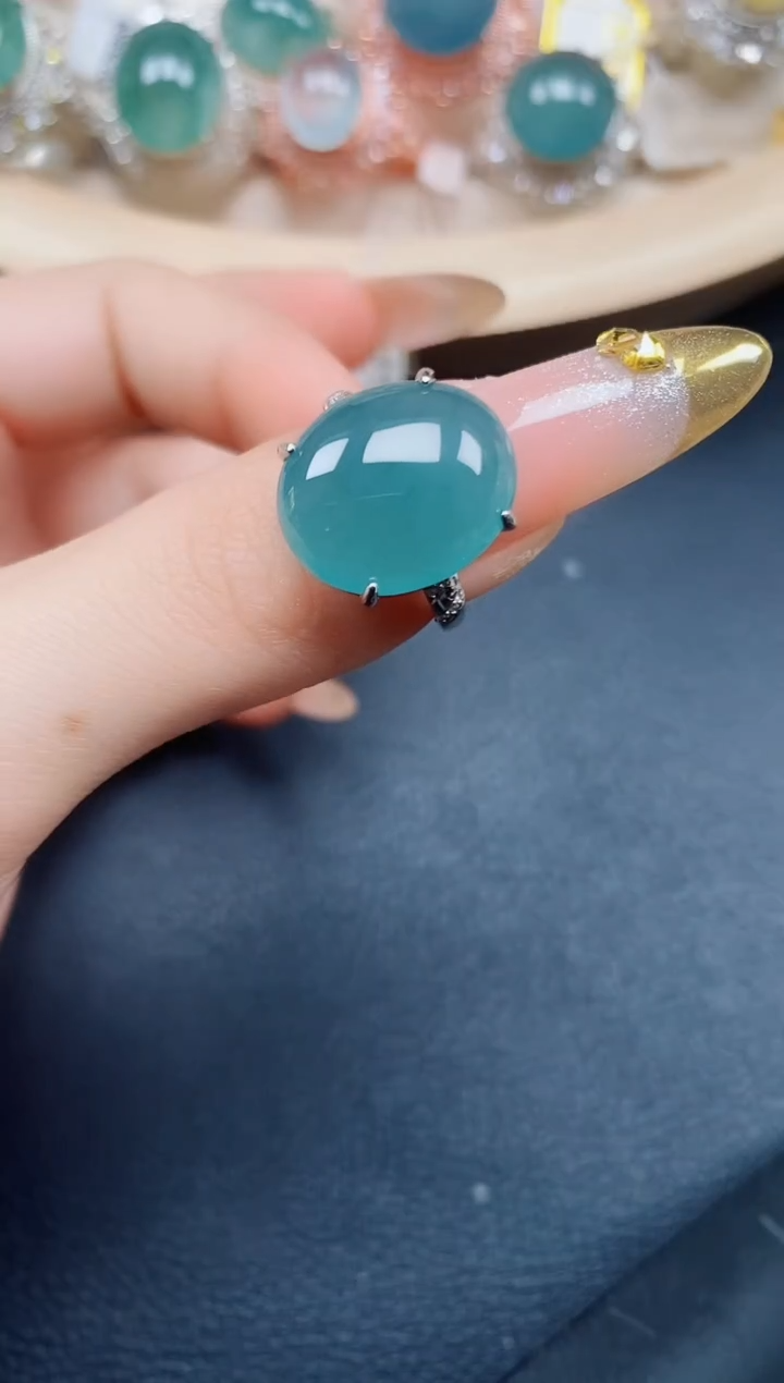 【闪购商品】翡翠戒指银S925镶嵌翡翠