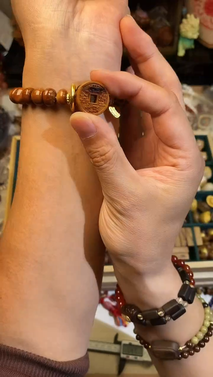 非洲檀香手串/手链雷击枣木币发1